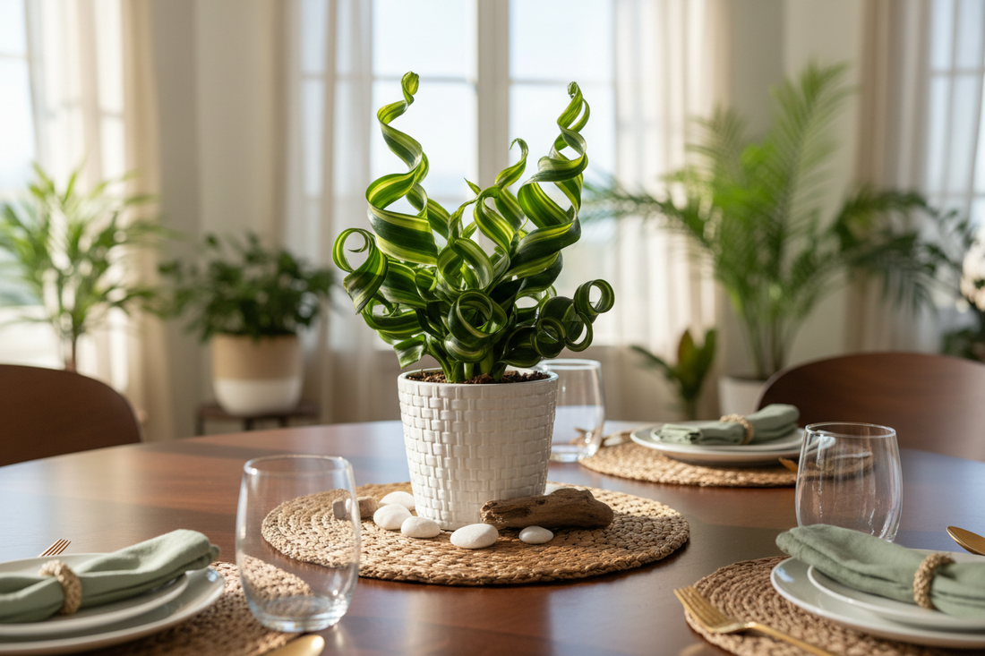 Creating a focal point in your home with the Dracaena Resilient Tornado.